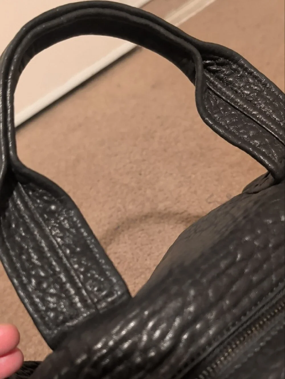 Alexander Wang Black Men's Textured Leather Carry Bag